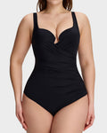 Plunge Underwire Tummy Control One-Piece Swimsuit